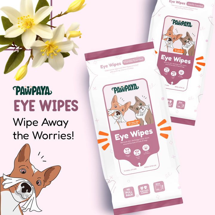 Pawpaya Pet Eye Wipes Made for All Cats and Dogs | 25 Wipes
