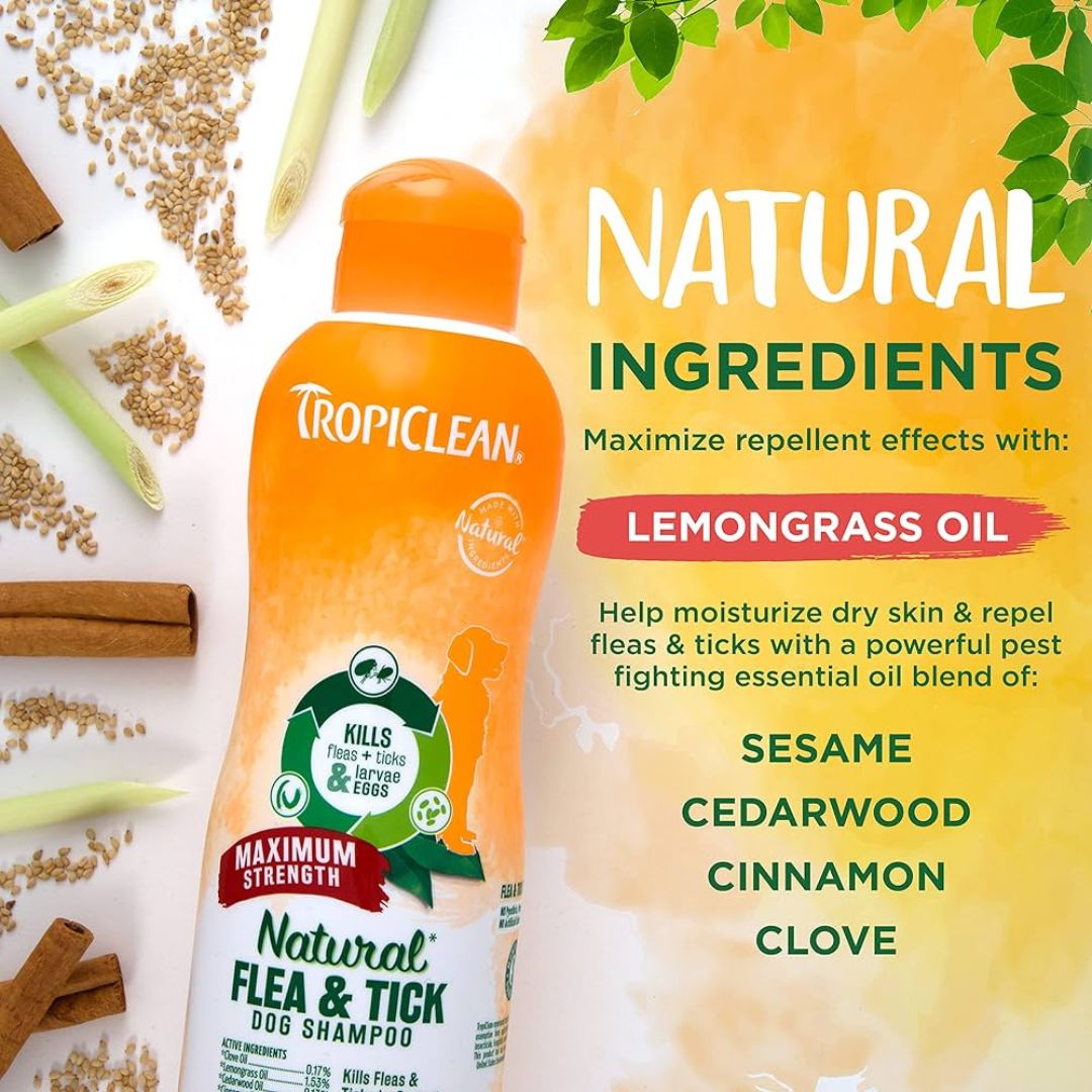Tropiclean Natural Flea & Tick Shampoo For Pets With Plus Soothing
