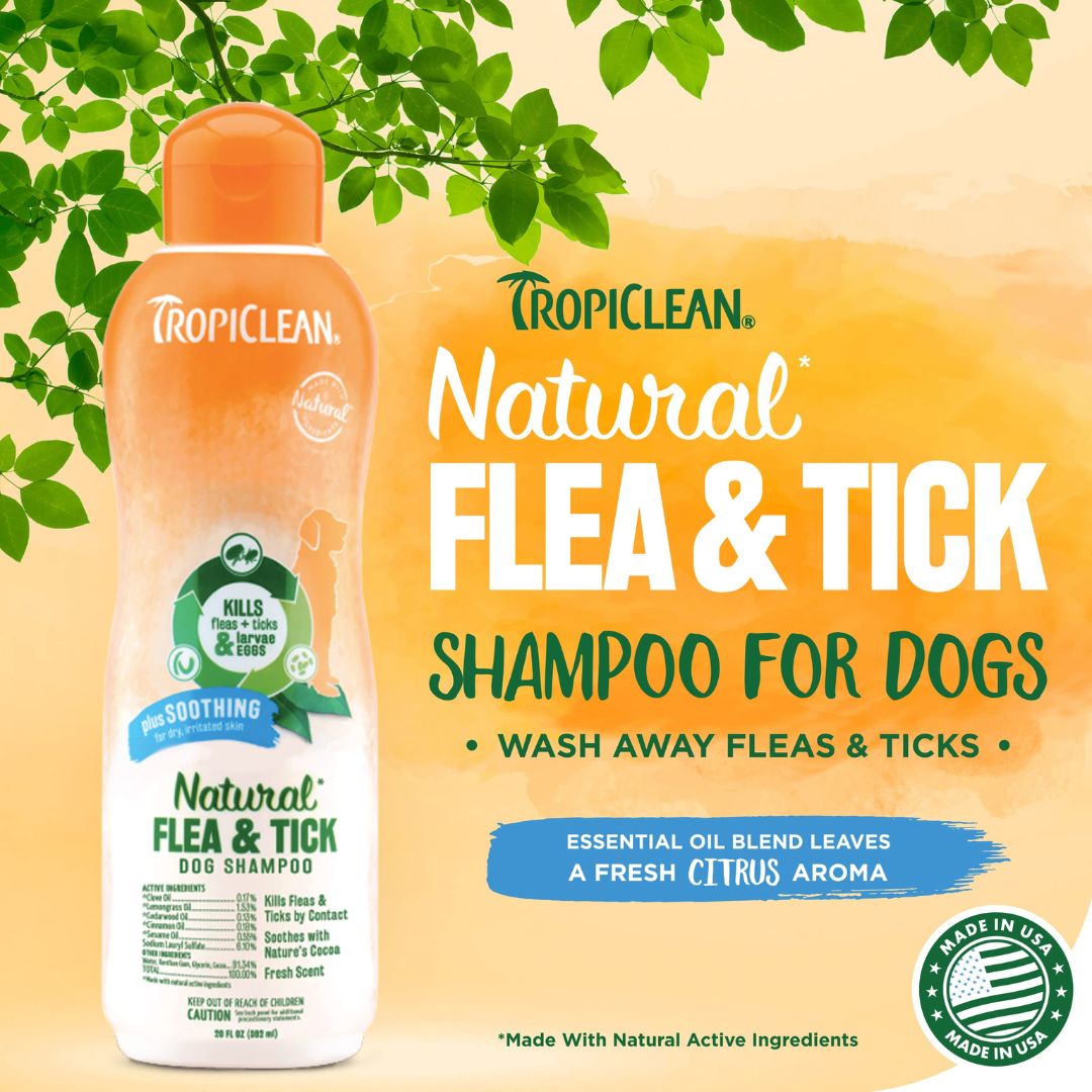 Tropiclean Natural Flea & Tick Shampoo For Pets With Plus Soothing