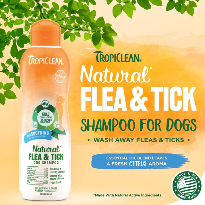 Tropiclean Natural Flea & Tick Shampoo For Pets With Plus Soothing