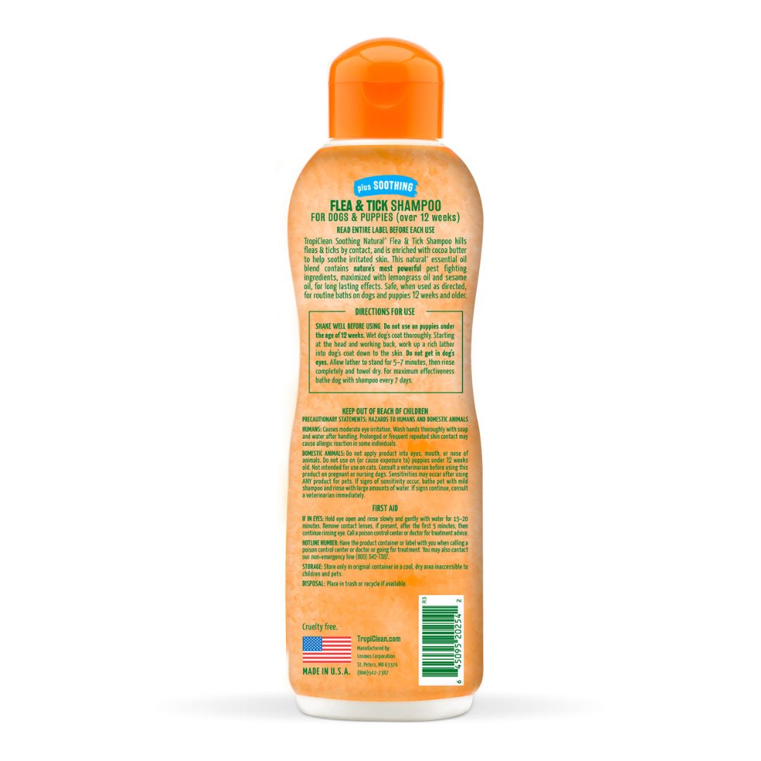 Tropiclean Natural Flea & Tick Shampoo For Pets With Plus Soothing