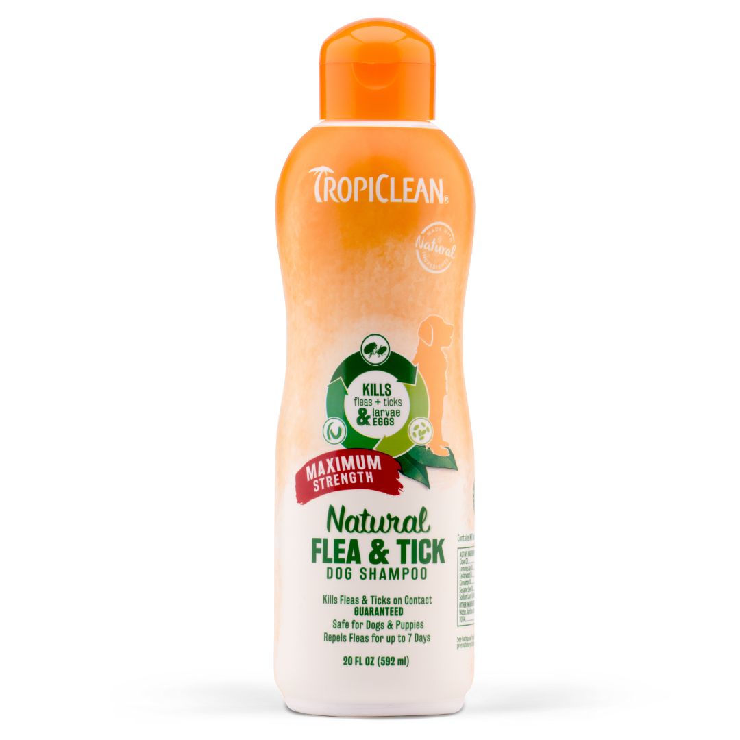Tropiclean Natural Flea & Tick Pet Shampoo Maximum Strength - ABK Grooming