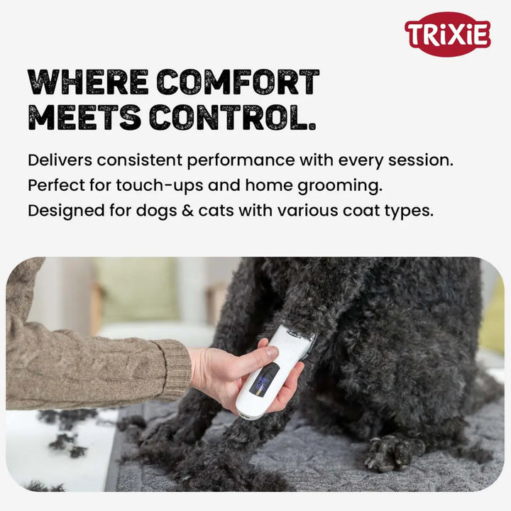 Trixie TR1600 Cordless Clipper – Adjustable Stainless Steel Blade, 2.5 Hr Runtime