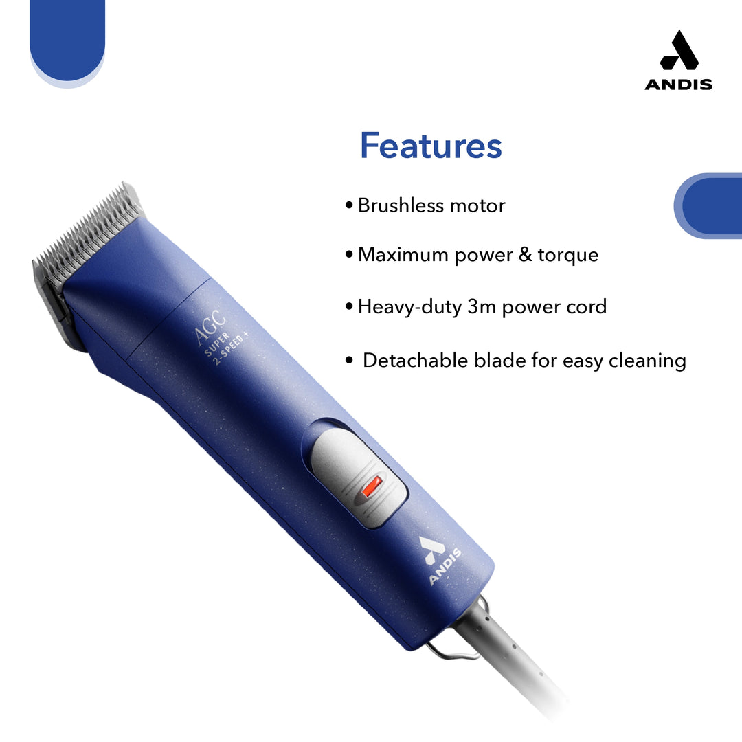 Andis AGC Super 2 Brushless Clipper (Royal Blue)