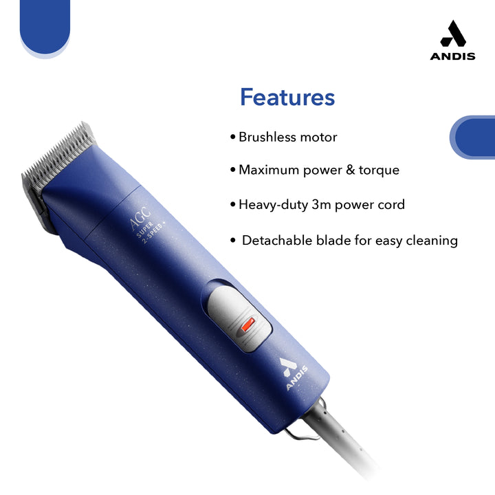 Andis AGC Super 2 Brushless Clipper (Royal Blue)