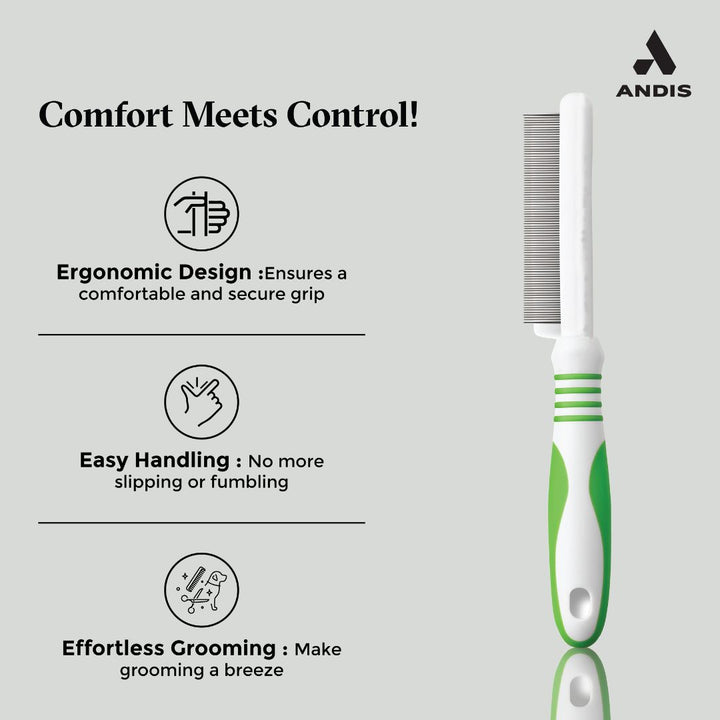 Andis Premium Flea Comb for Dogs and Cats