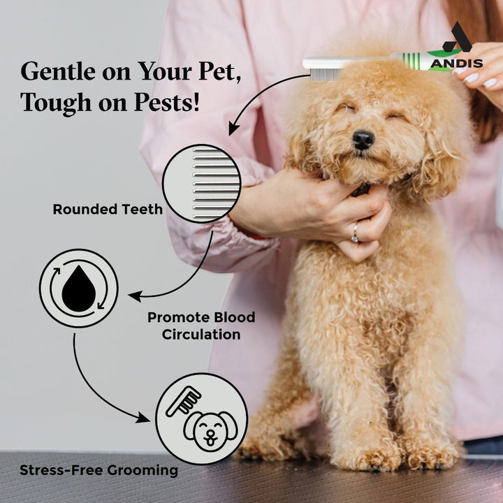 Andis Premium Flea Comb for Dogs and Cats