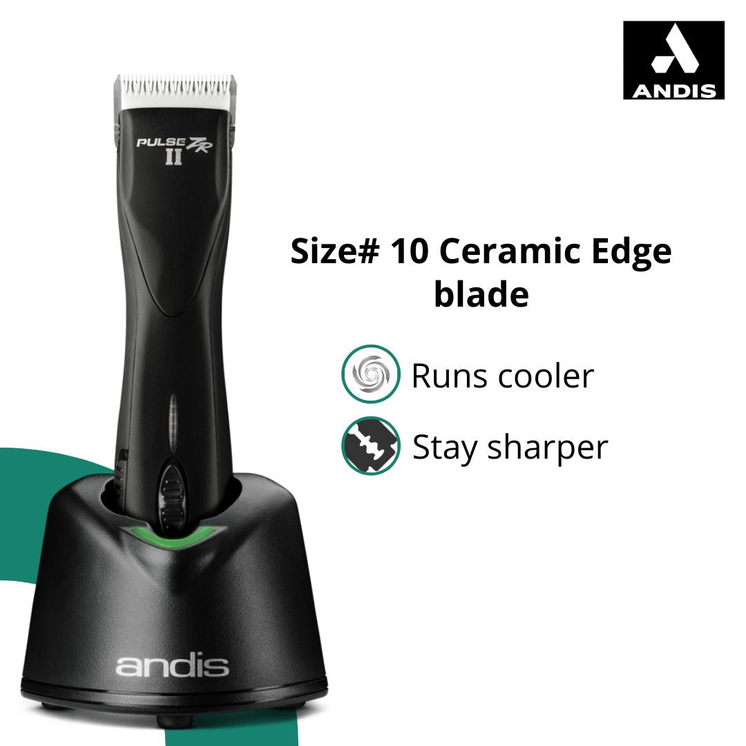 Veterinary Grooming Clipper - Andis PULSE ZR II VET PACK DBLC-2, Cordless, Heavy-duty, Detachable Blade, Lithium-ion Battery
