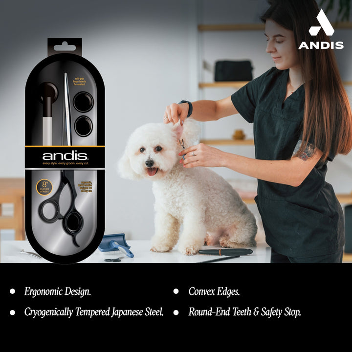 Andis Premium 8" Curved Shear For Professional Pet Groomer - Right Handed