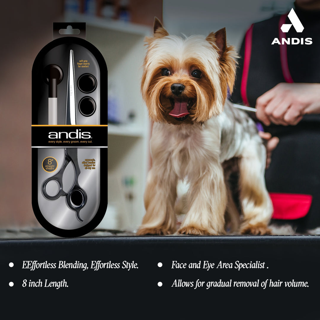 Andis Premium 8" Straight Shear For Professional Pet Groomer's- Right Handed