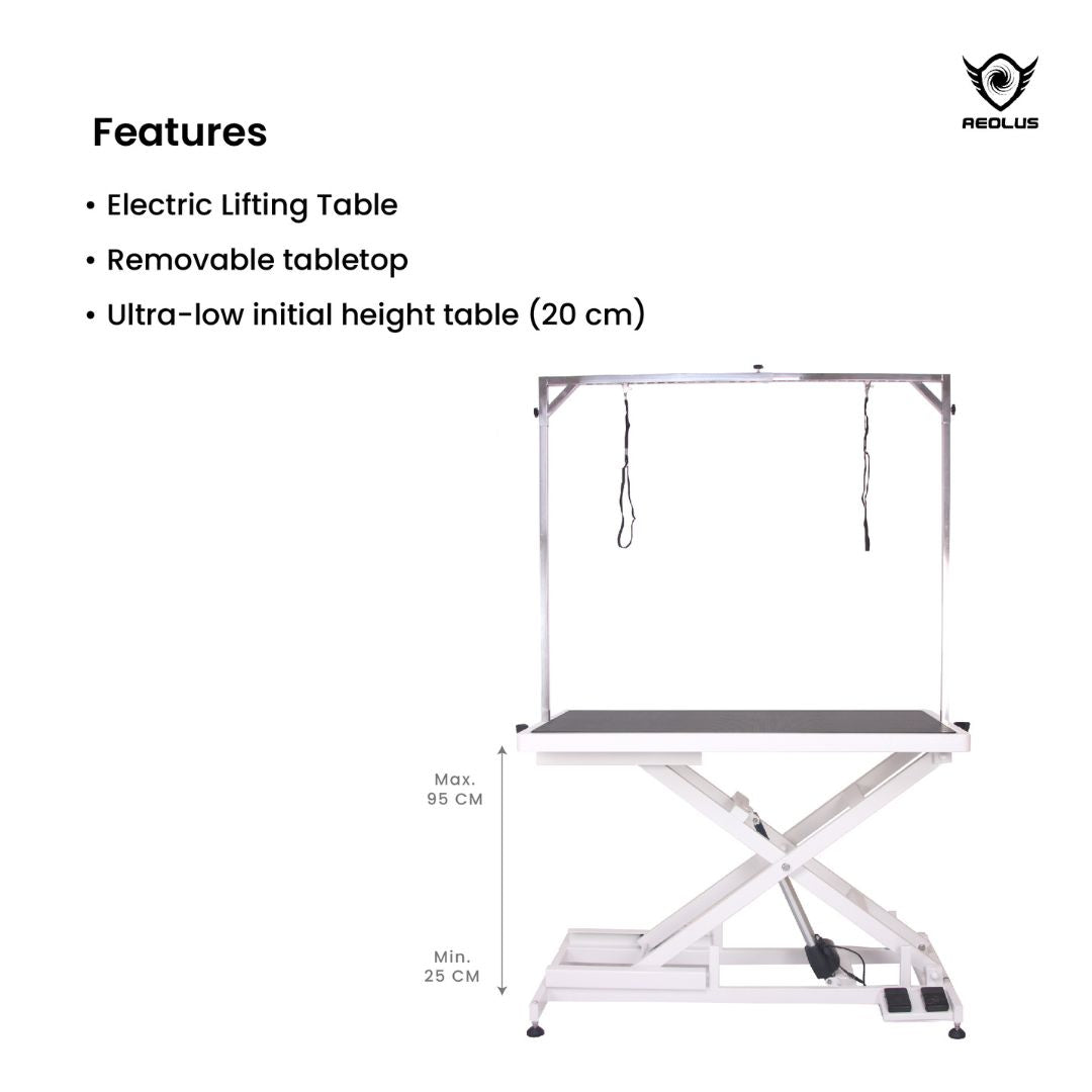 Aeolus Magna X Electric Lifting Pet Grooming Table (White)