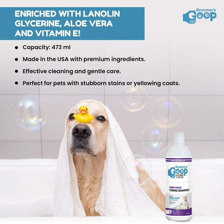 Groomers Goop Snow White Toning Shampoo, 473 ml
