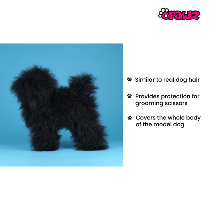 Opawz Toy Poodle Whole Body Dog Wig, Black