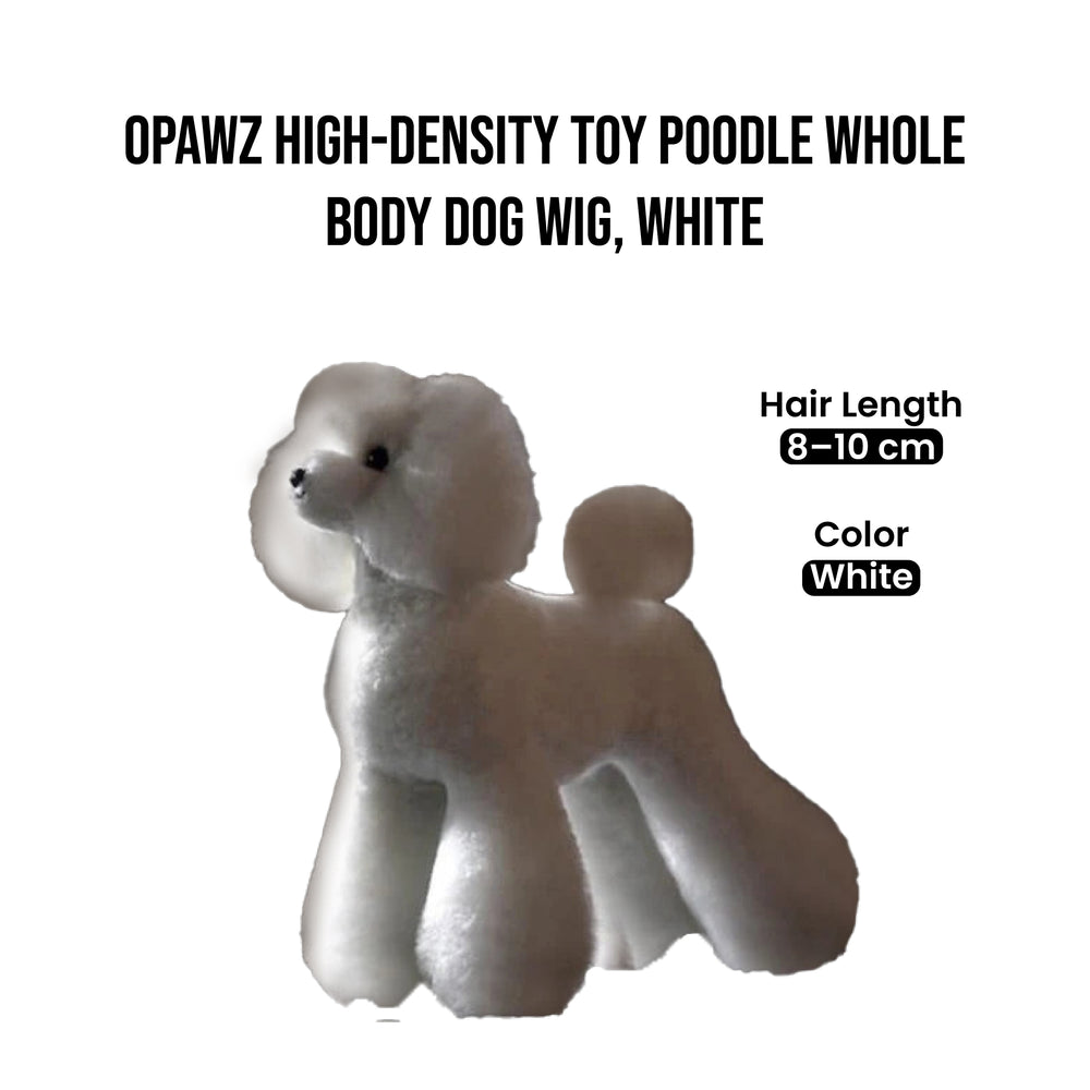 Opawz High-Density Toy Poodle Whole Body Dog Wig, White