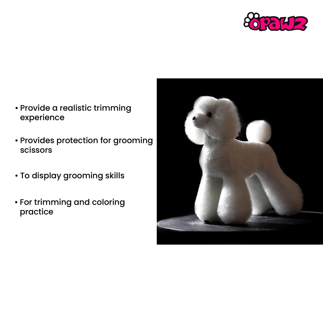 Opawz High-Density Toy Poodle Whole Body Dog Wig, White