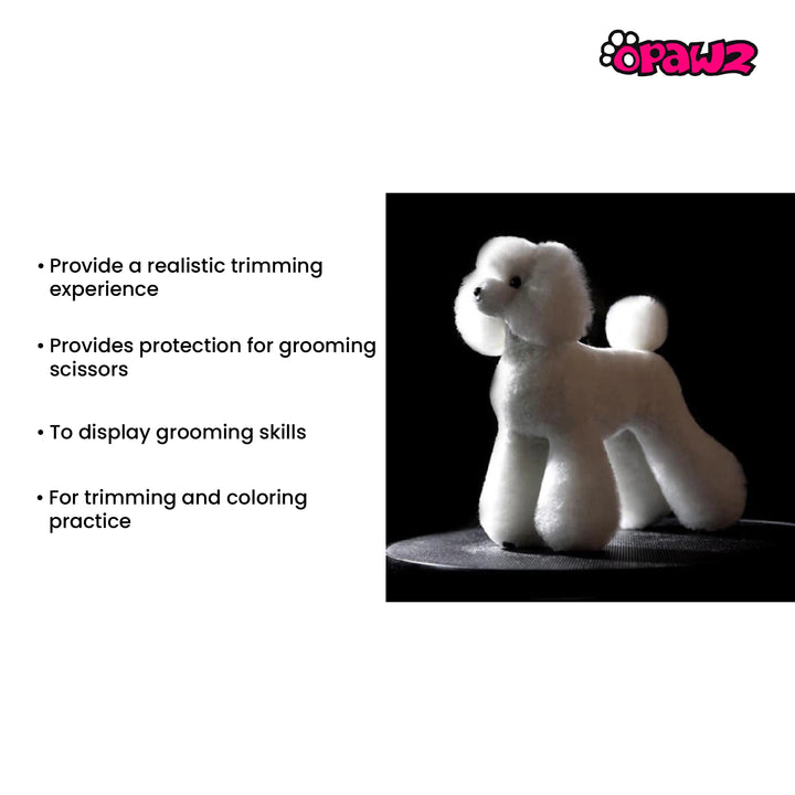 Opawz High-Density Toy Poodle Whole Body Dog Wig, White