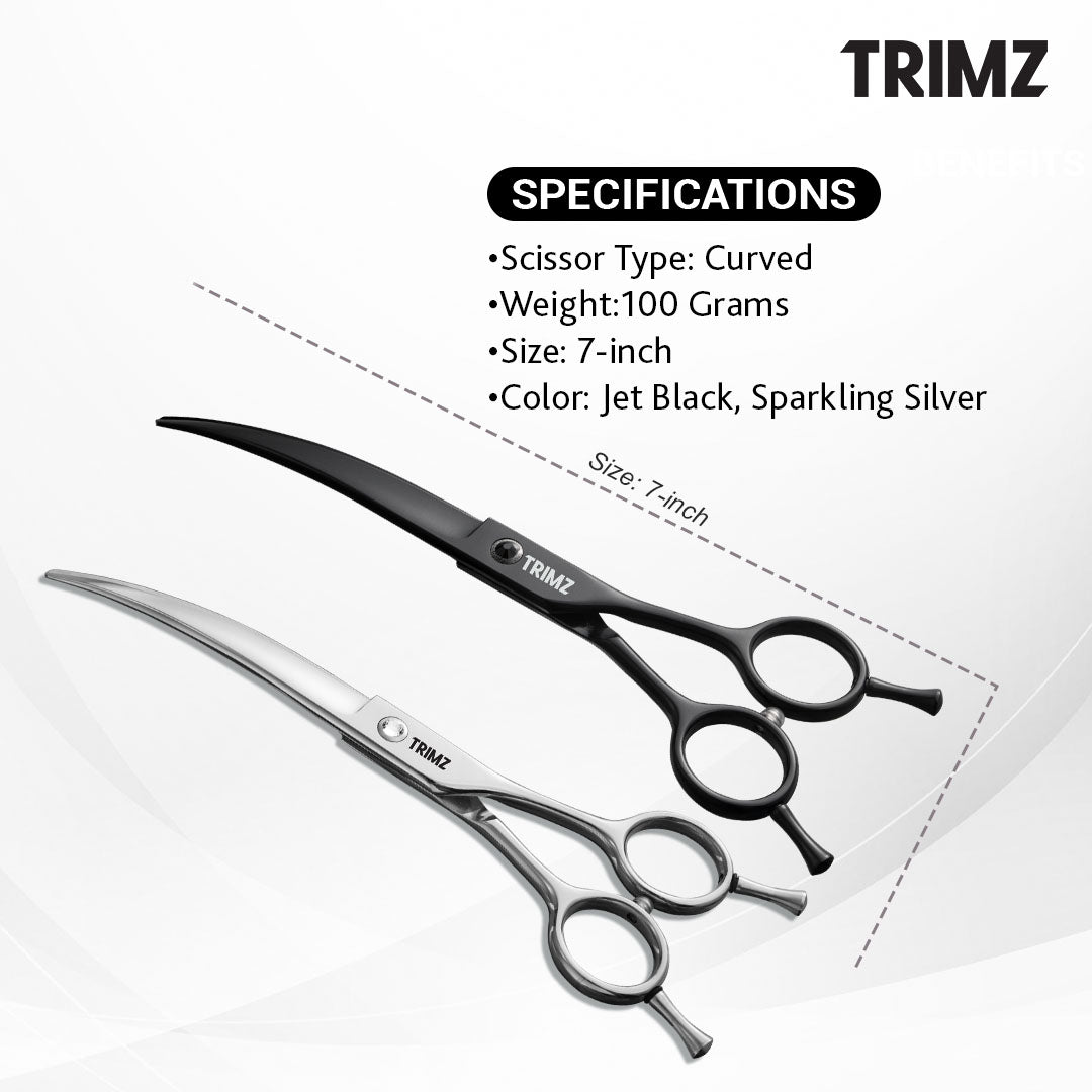 Trimz Premium looking Curved Professional Scissors for Pet Grooming