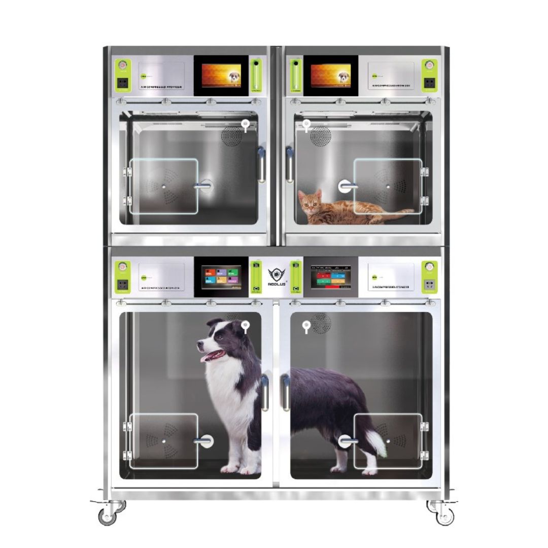 pet temperature control cage, pet incubator with oxygen port, pet incubator with nebulizer port, pet incubator with monitoring system, pet incubator with alarm system, pet incubator with adjustable temperature, pet incubator with adjustable humidity,  veterinary pet incubator, home use pet incubator, incubator for premature pets