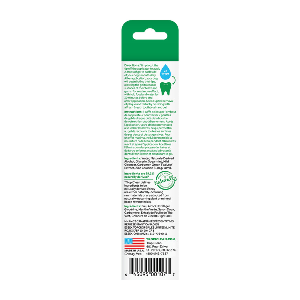 TropiClean Fresh Breath Clean Teeth Brushing Gel for Dogs - abkgrooming