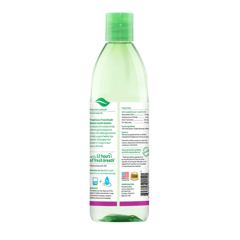 TropiClean Fresh Breath Hip & Joint Water Additive for Dogs/ Cats - abkgrooming