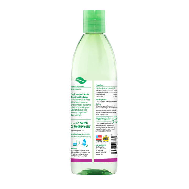 TropiClean Fresh Breath Hip & Joint Water Additive for Dogs/ Cats - abkgrooming