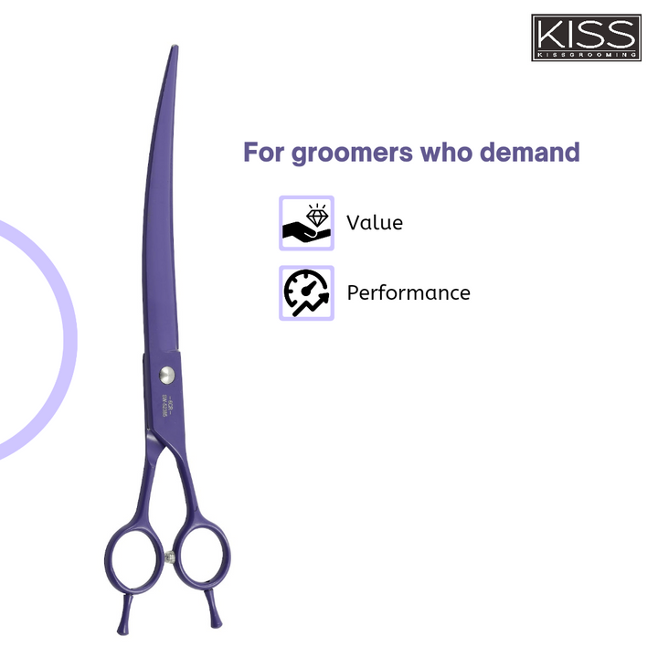 stainless steel pet grooming scissors, Japanese steel pet grooming scissors, titanium pet grooming scissors, convex pet grooming blades, beveled pet grooming blades, thinning pet grooming scissors, blending pet grooming scissors, texturizing pet grooming scissors, curved pet grooming scissors