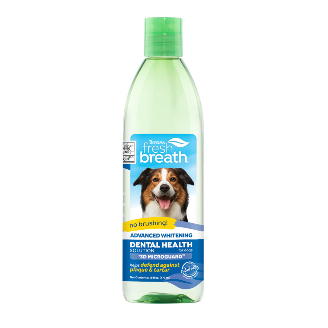 TropiClean: - Fresh Breath Advance Whitening Dental Health Water Additive for Dogs, 473 ml
