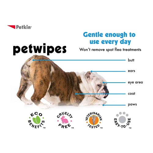 Petkin Pet Wipes Mega Value Pull Pack, 125 pcs
