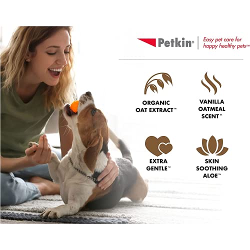 Petkin Big N Thick Oatmeal Pet Wipes, 100 Wipes
