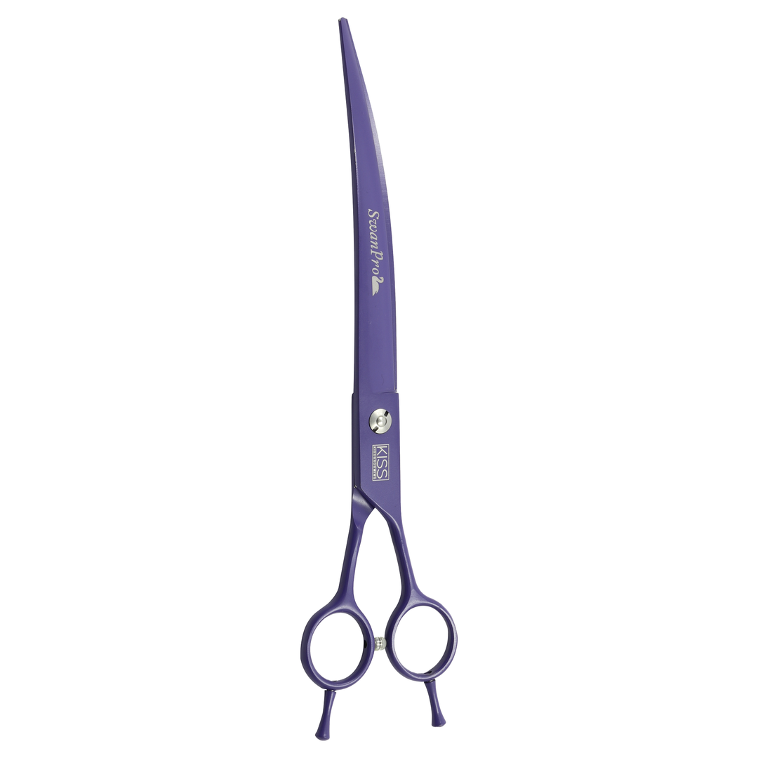 Swan Curved Scissors for Pets - 7.5 inch (Medium Purple)