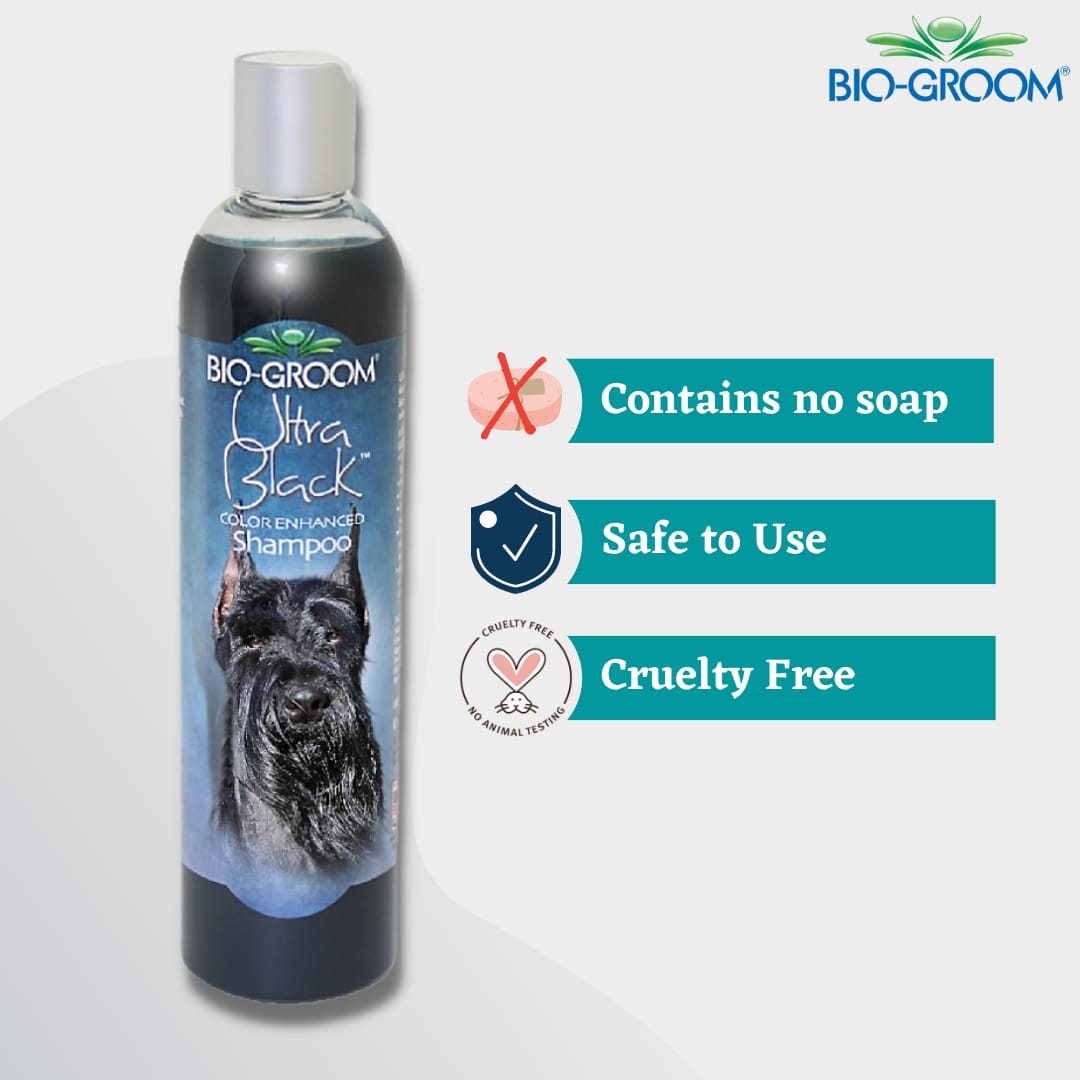 Bio-Groom Ultra Black Colour Enhancing Pet Grooming Shampoo for Cats and Dogs, 355 ml