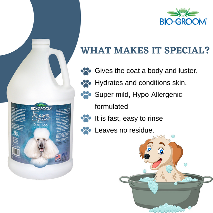 Bio-Groom Econo Groom Tearless Pet Grooming Shampoo, Pet shampoo, Shampoo for dogs and cats, Safe for puppies and kittens, Shampoo suitable for dogs and cats of all breeds, Bio groom Shampoo, Best Pet grooming shampoo, affordable pet bathing shampoo, Cruelty free pet shampoo  Bio Groom Skin Soothing Shampoo, Best Puppy Shampoo for Fleas, Dog Shampoo, Skin Soothing Pet Bathing Shampoo, Hypo Allergenic Shampoo, Special shampoo for pets