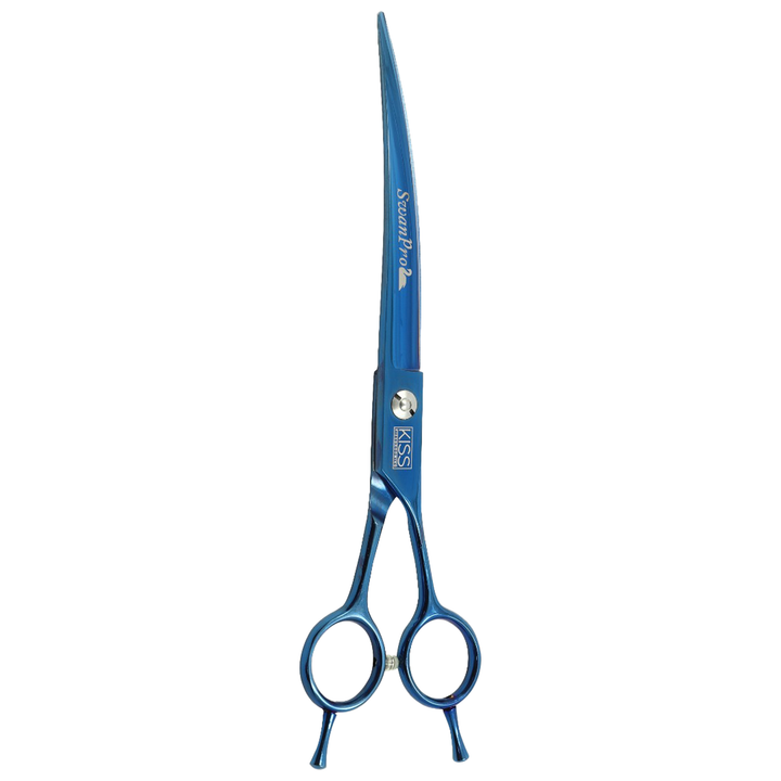Swan Curved Scissors for Pets - 7.5 inch (Steel Blue)