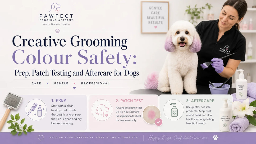 Dog Hair Dye Safety: Creative Grooming Colour Prep, Patch Testing and Aftercare