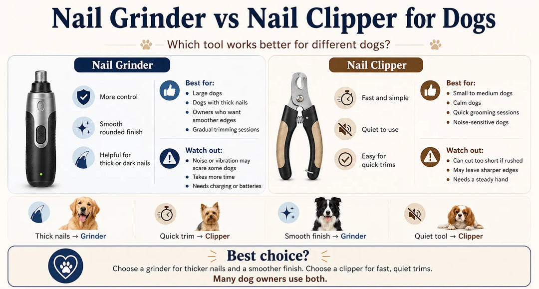 Difference between nail grinder and nail clipper for dogs