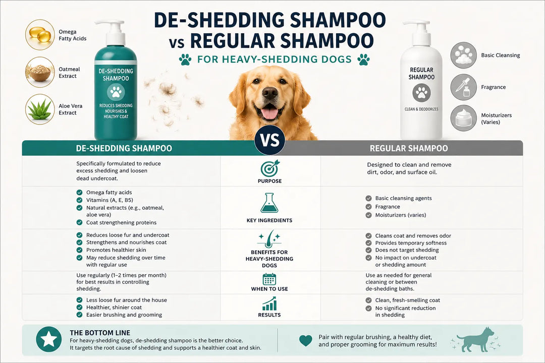 De-shedding Shampoo vs Regular Shampoo for Heavy-Shedding Dogs