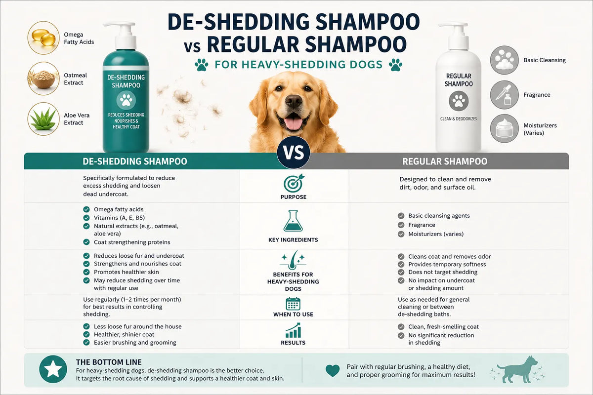 De-shedding Shampoo vs Regular Shampoo for Heavy-Shedding Dogs