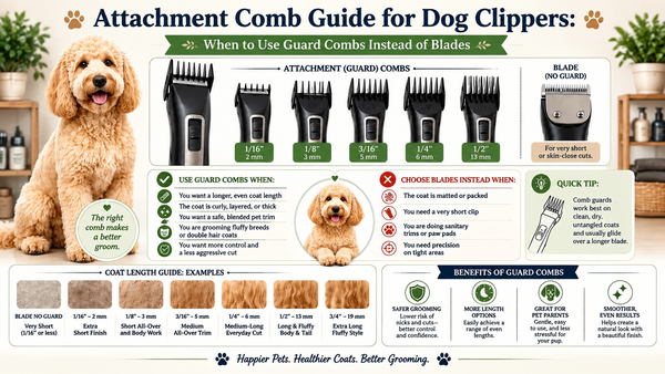 Dog Clipper Guard Combs: When to Use Combs Instead of Blades | ABK Grooming Blog