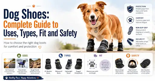 Dog shoes-complete guide to uses, types, fit and safety