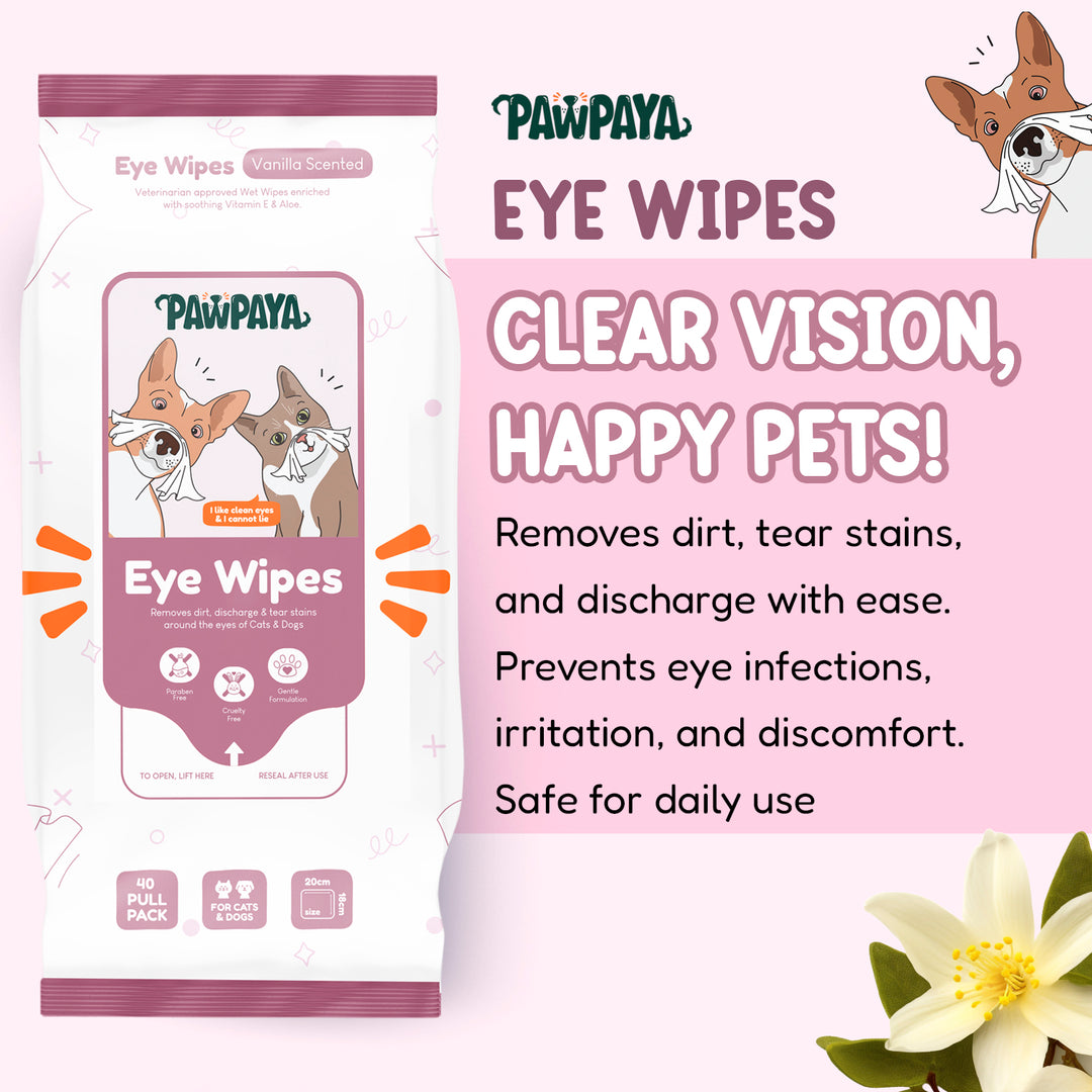 Pawpaya Pet Eye Wipes Made for All Cats and Dogs | 25 Wipes