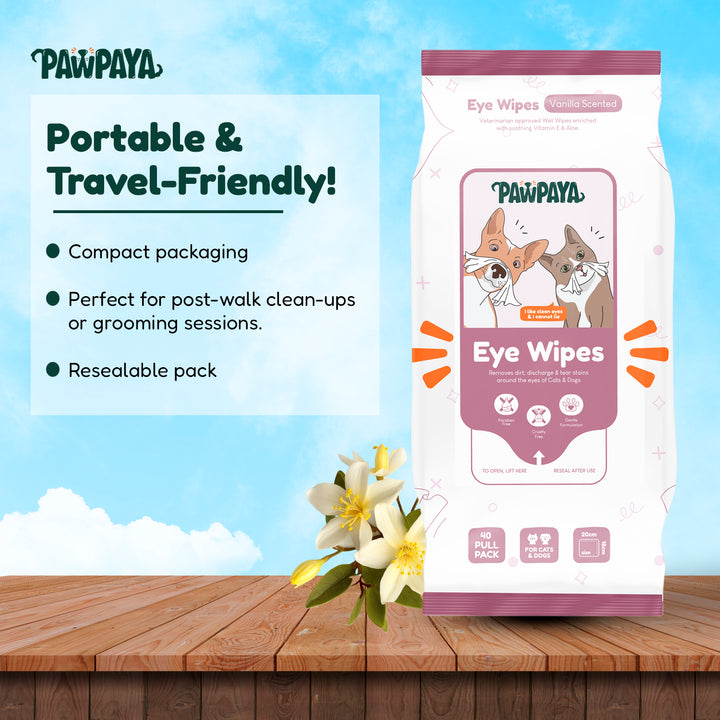 Pawpaya Pet Eye Wipes Made for All Cats and Dogs | 25 Wipes