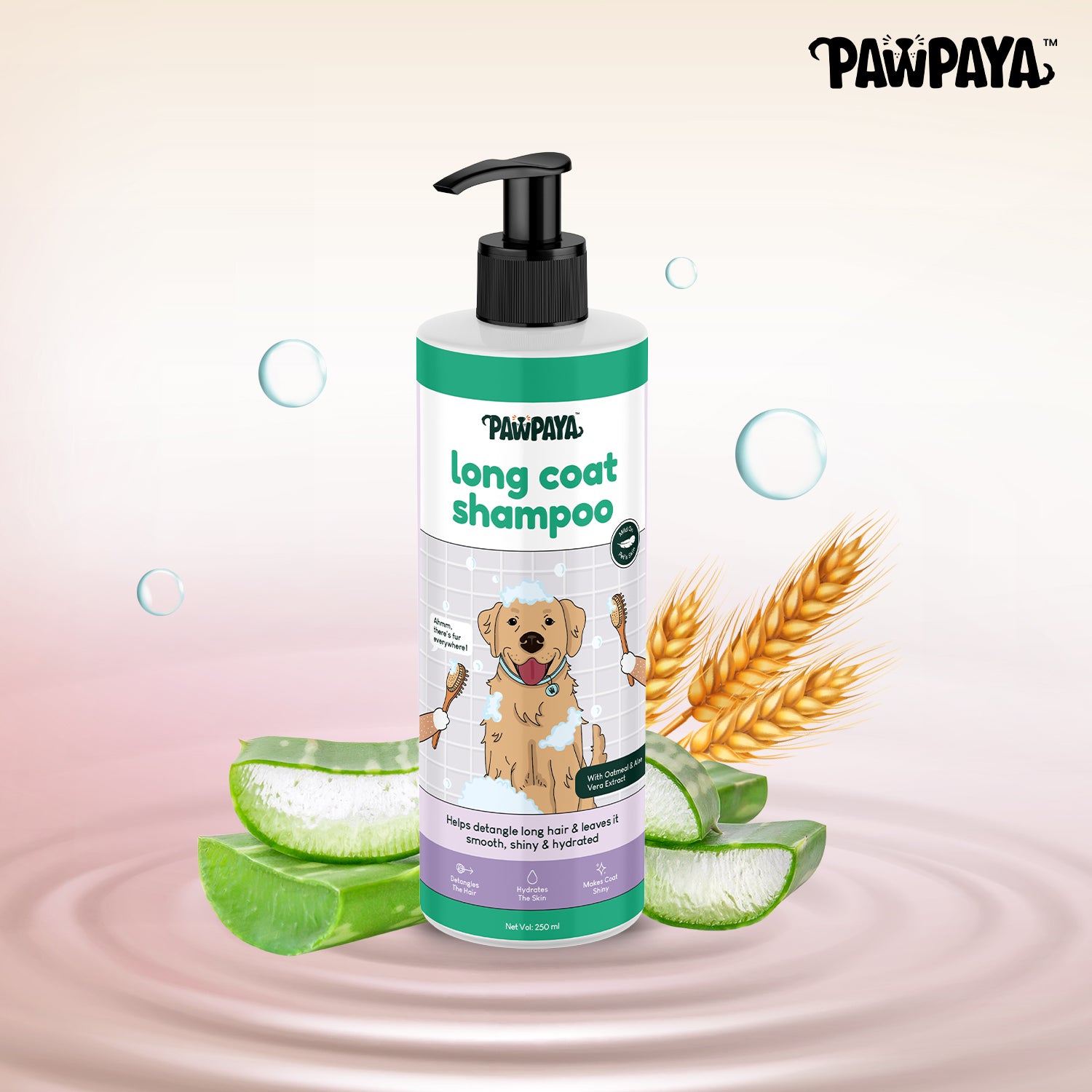 Pawpaya Long Coat Shampoo,  250 ml