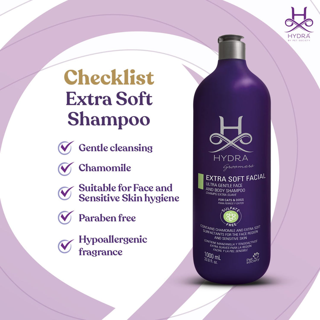 Hydra Groomers Extra Soft Facial Shampoo for Dogs & Cats (1 L)