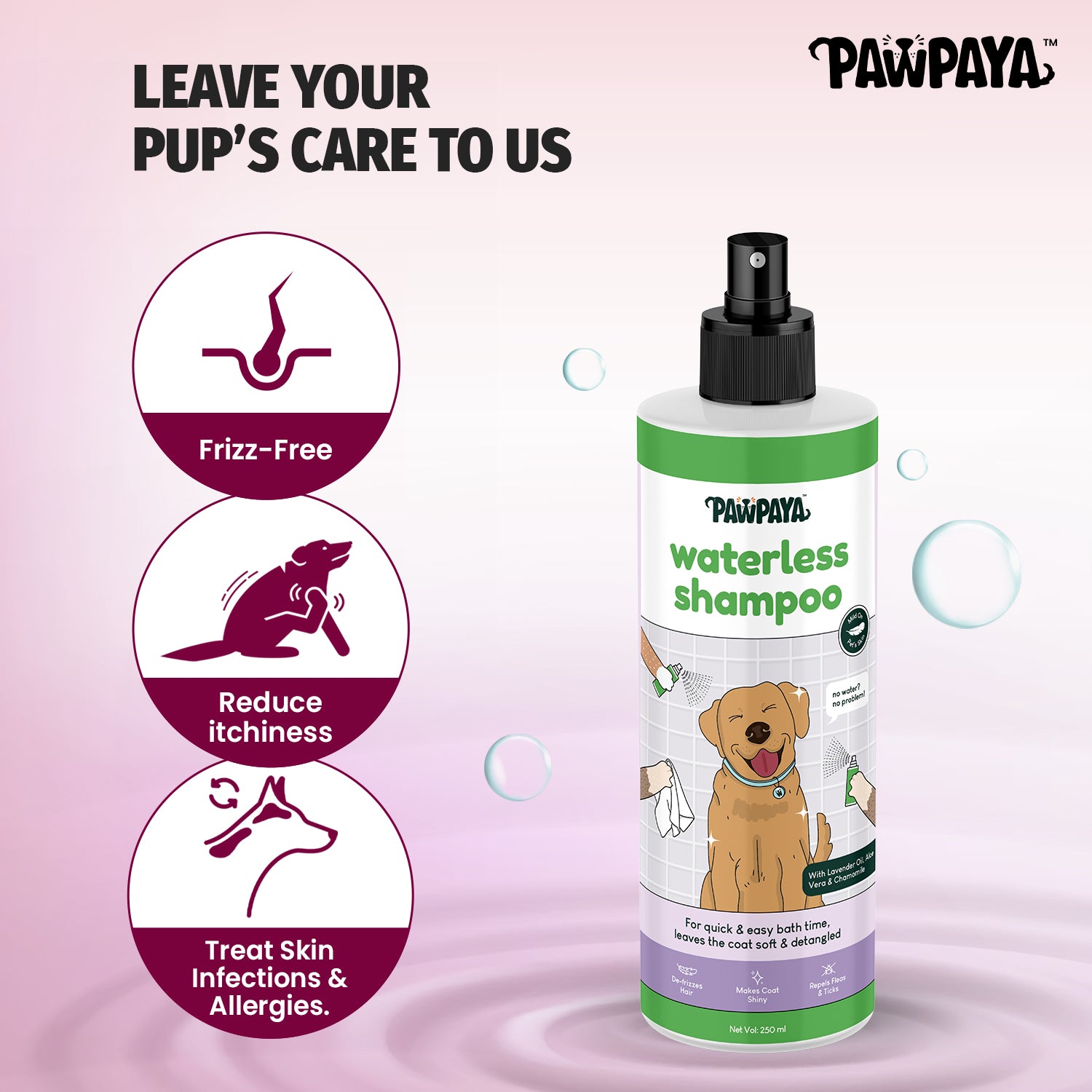 Pawpaya Waterless Shampoo,  250 ml