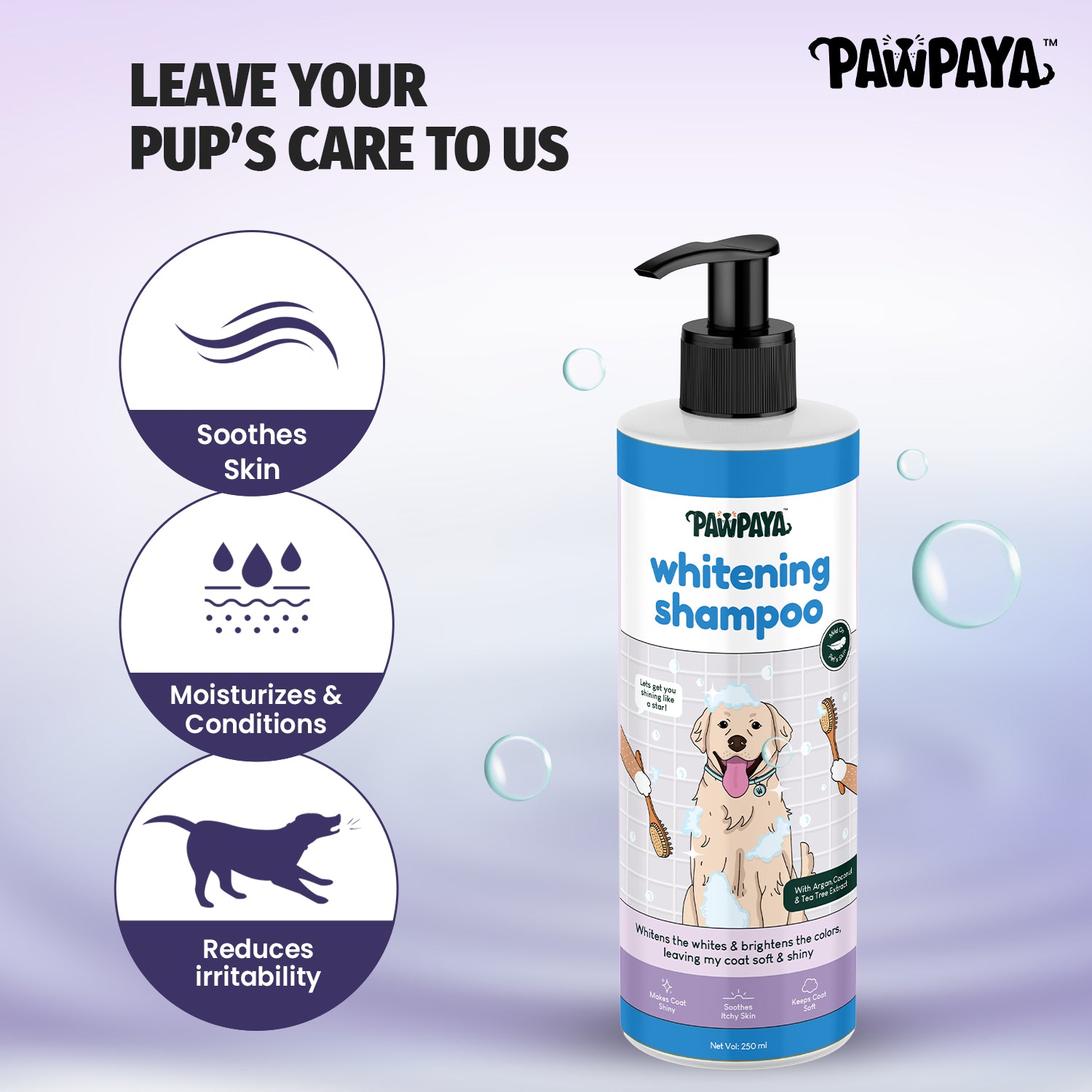 Pawpaya Whitening Coat Shampoo, 250 ml