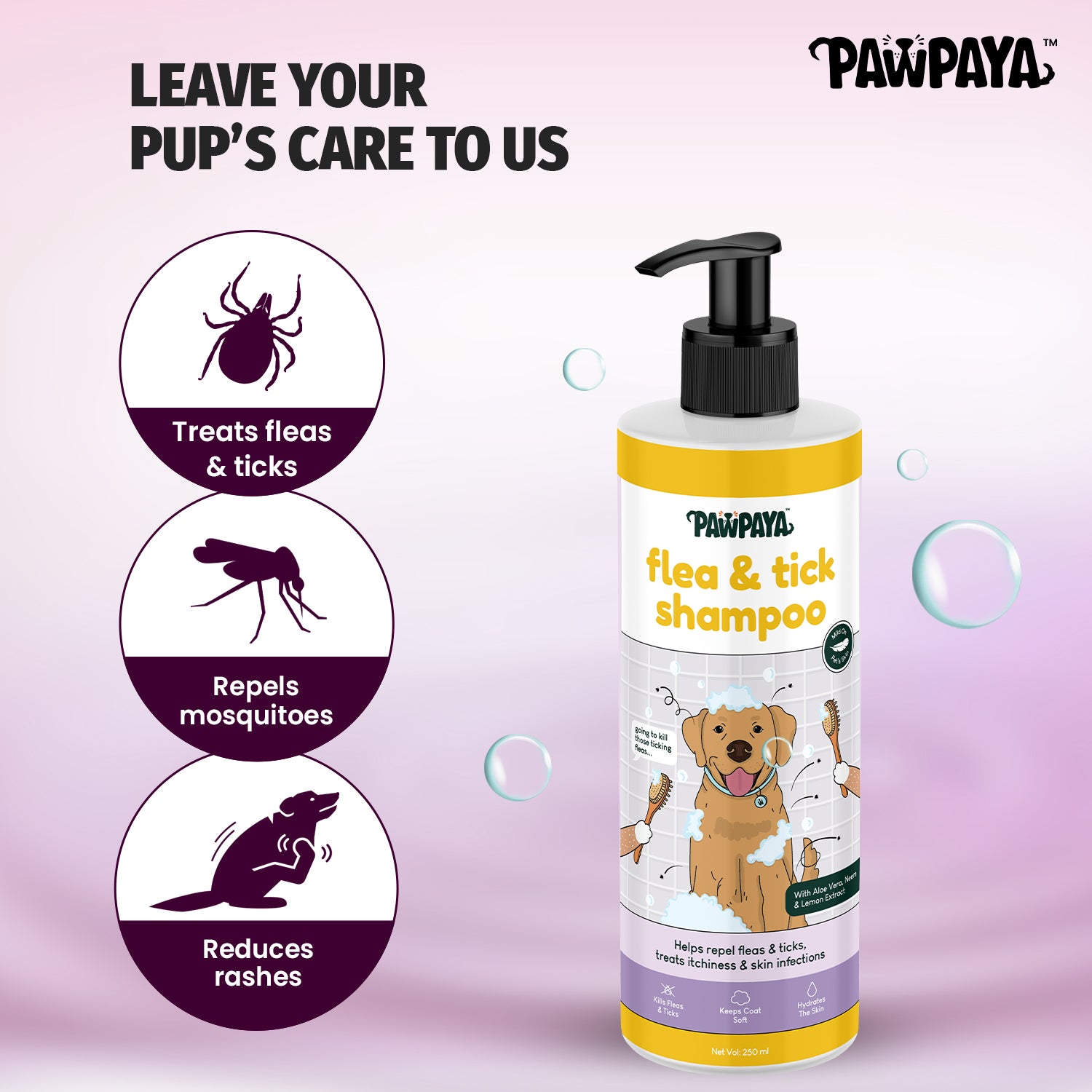 Pawpaya Flea & Tick Shampoo, 250 ml