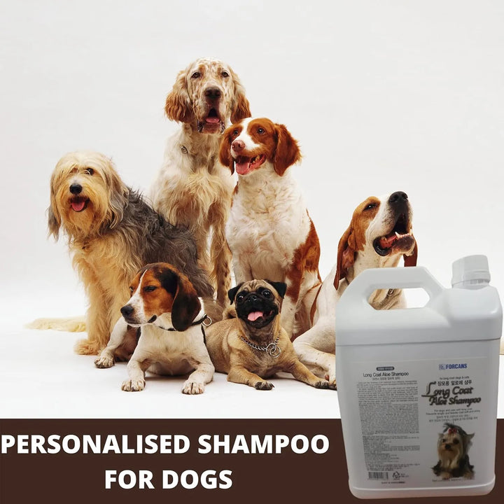 Forcans Long Coat Shampoo with Aloe Vera for Dogs & Cats, 4L