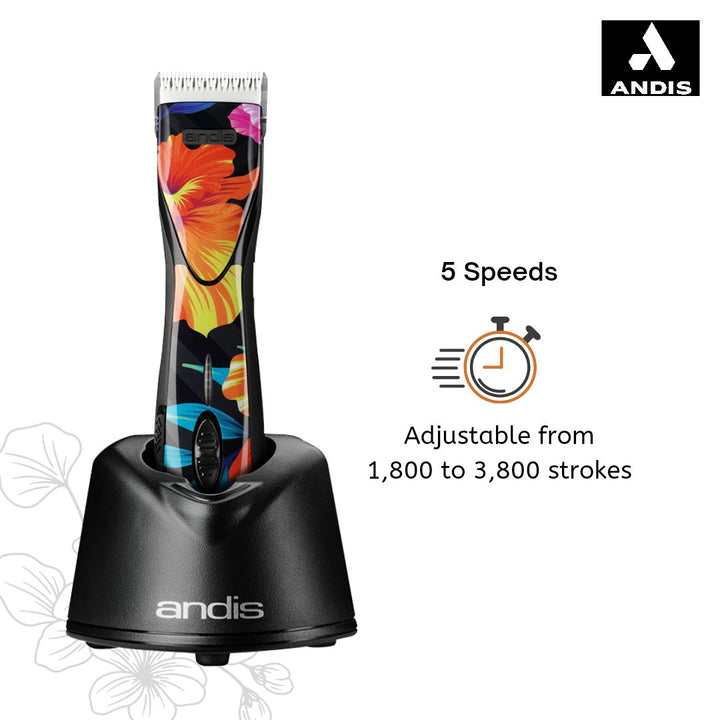 Floral pet grooming clipper - Andis Pulse ZR II, Cordless Design, Powerful Motor, Works on Tough Coats, High-Performance Dog Trimmer