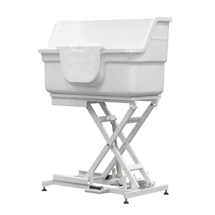 Aeolus Fiberglass Electric Lifting Big Tub – White