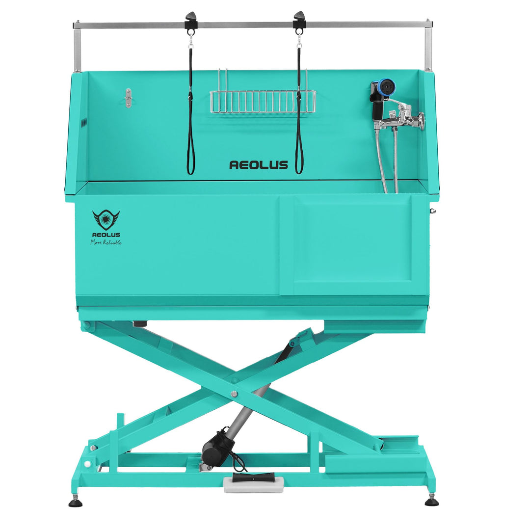 Aeolus Maxima Electric Lifting Bathtub with Sliding Door – Green
